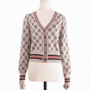 Dámské svetrové vesty se 100% polyesterovým finshnetem Jacquard