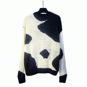 2019 Nová zimní podzimní mléčná kráva Jacquard tlustá příze volná svetrová košile