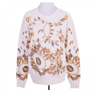 Vlastní design květinové výšivky dámský vlněný svetr svetr