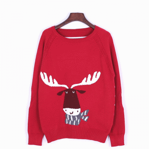 Vlastní vánoční volný ošklivý vánoční jelen intarzie pletený svetr