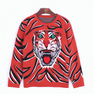 Vlastní OEM tygří hlava Jacquard zimní tlustá vlna pletený módní svetr svetr